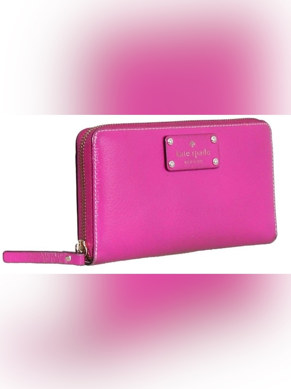 Kate Spade Pink Link Leather Zip Around 
Wallet Women’s